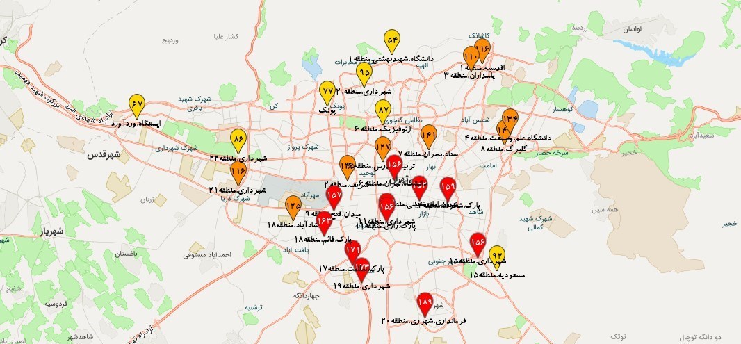 مناطق پر خطر برای گروه های ناراحتی تنفسی