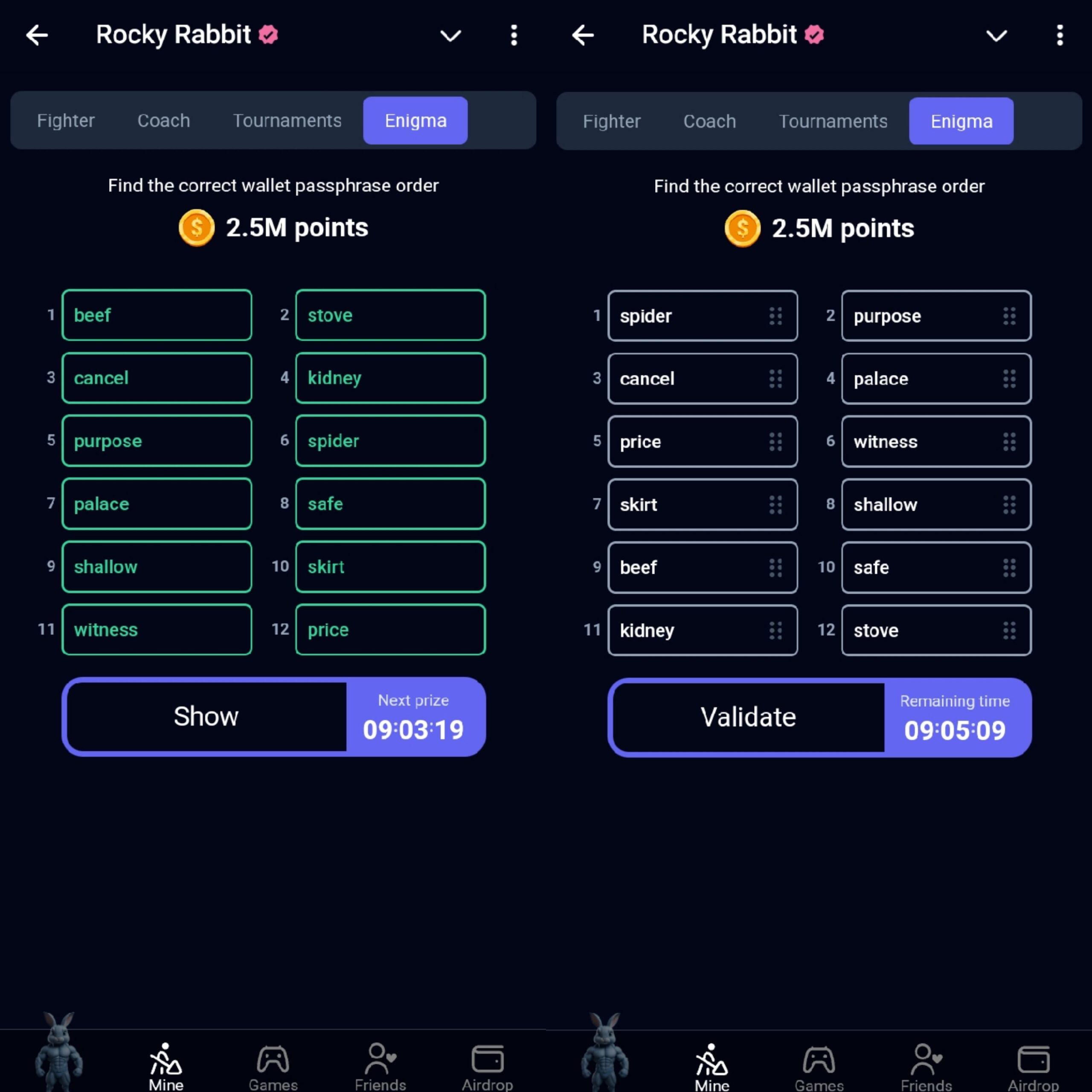 دریافت ۲.۵ میلیون سکه در بخش enigma