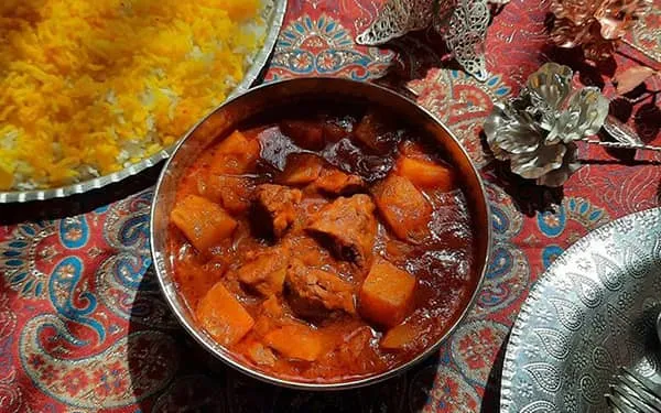 khoresh kadoo halvaei طرز تهیه خورش کدو حلوایی ساده و سریع برای فصل سرما