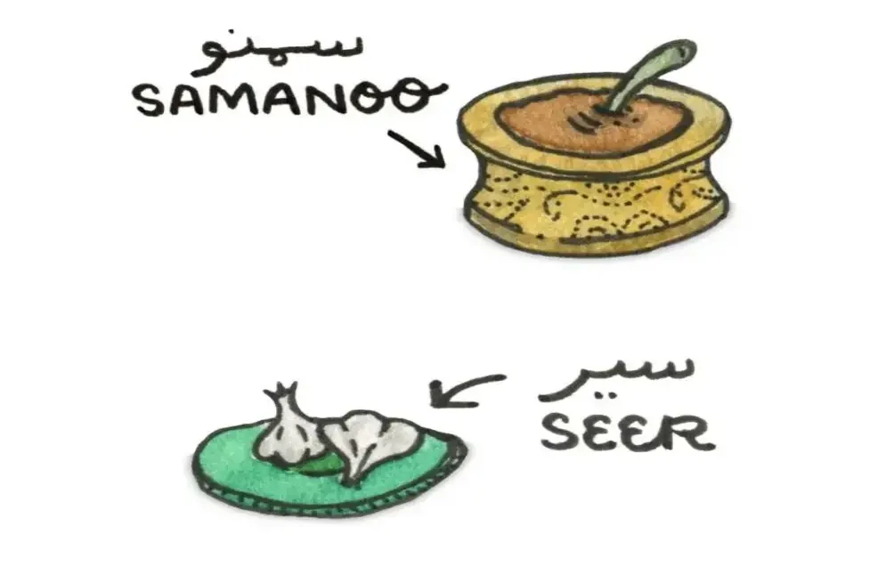 سمنو و سیر برای سفره هفت سین