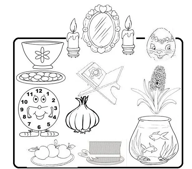 سفره هفت سین برای رنگ آمیزی