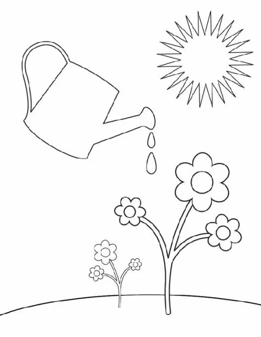 نقاشی کودکانه برای رنگ آمیزی درخت کاری