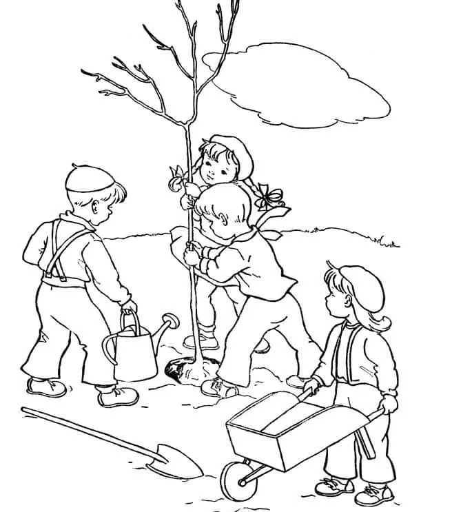 نقاشی کودکانه برای روز درختکاری