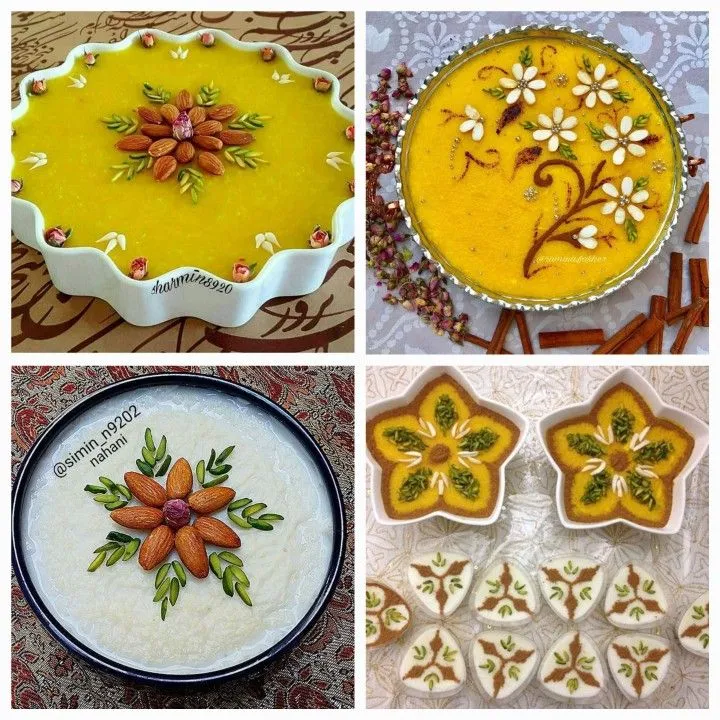 چندین طرح برای تزیین شله زرد