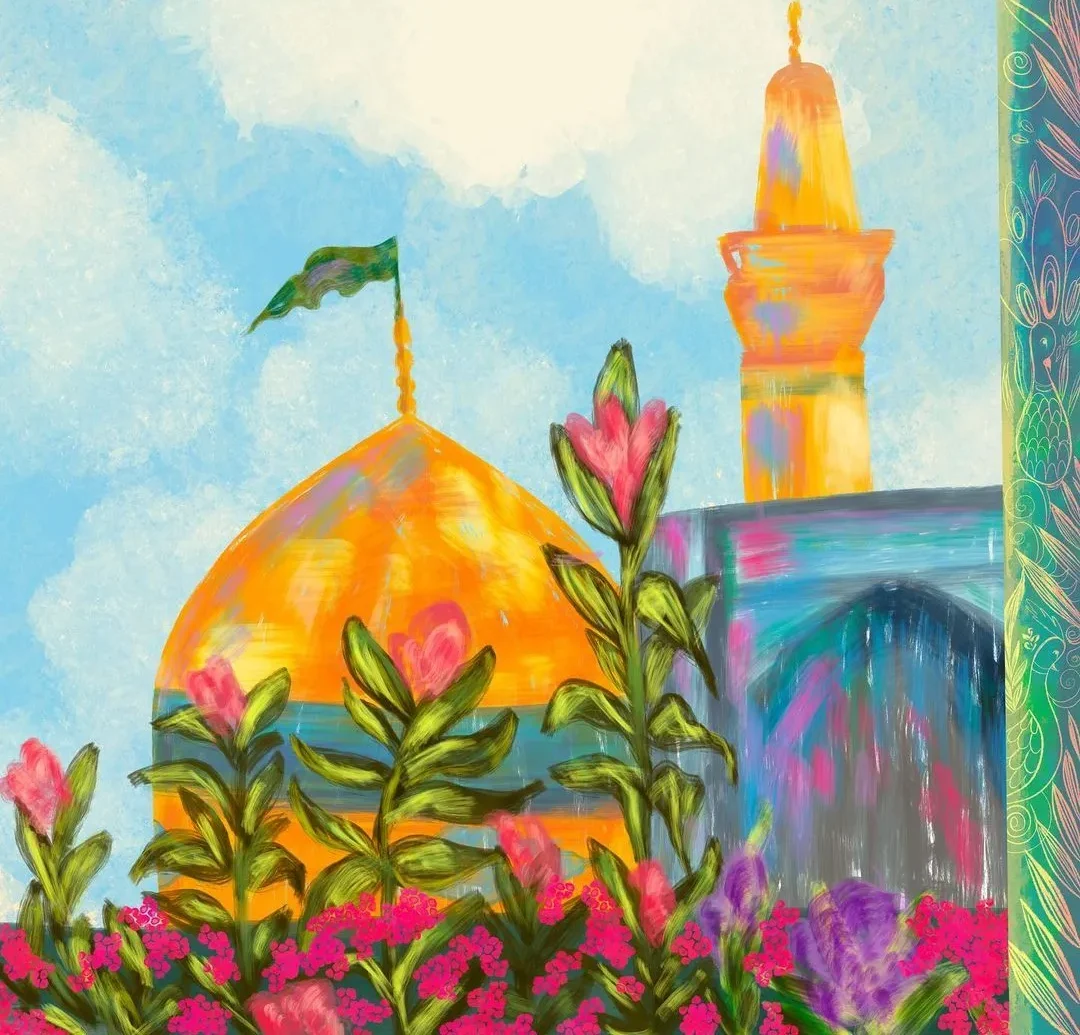 نقاشی امام رضا ساده
