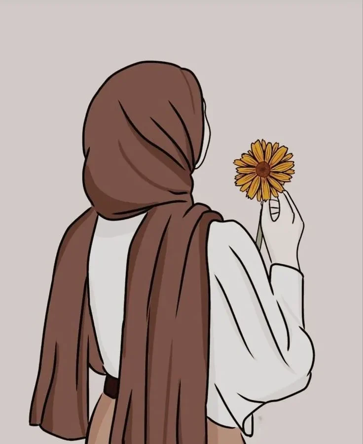 نقاشی روز دختر با حجاب رنگی