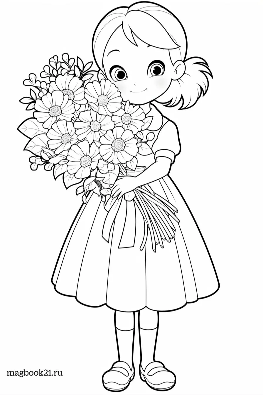 نقاشی روز دختر ساده