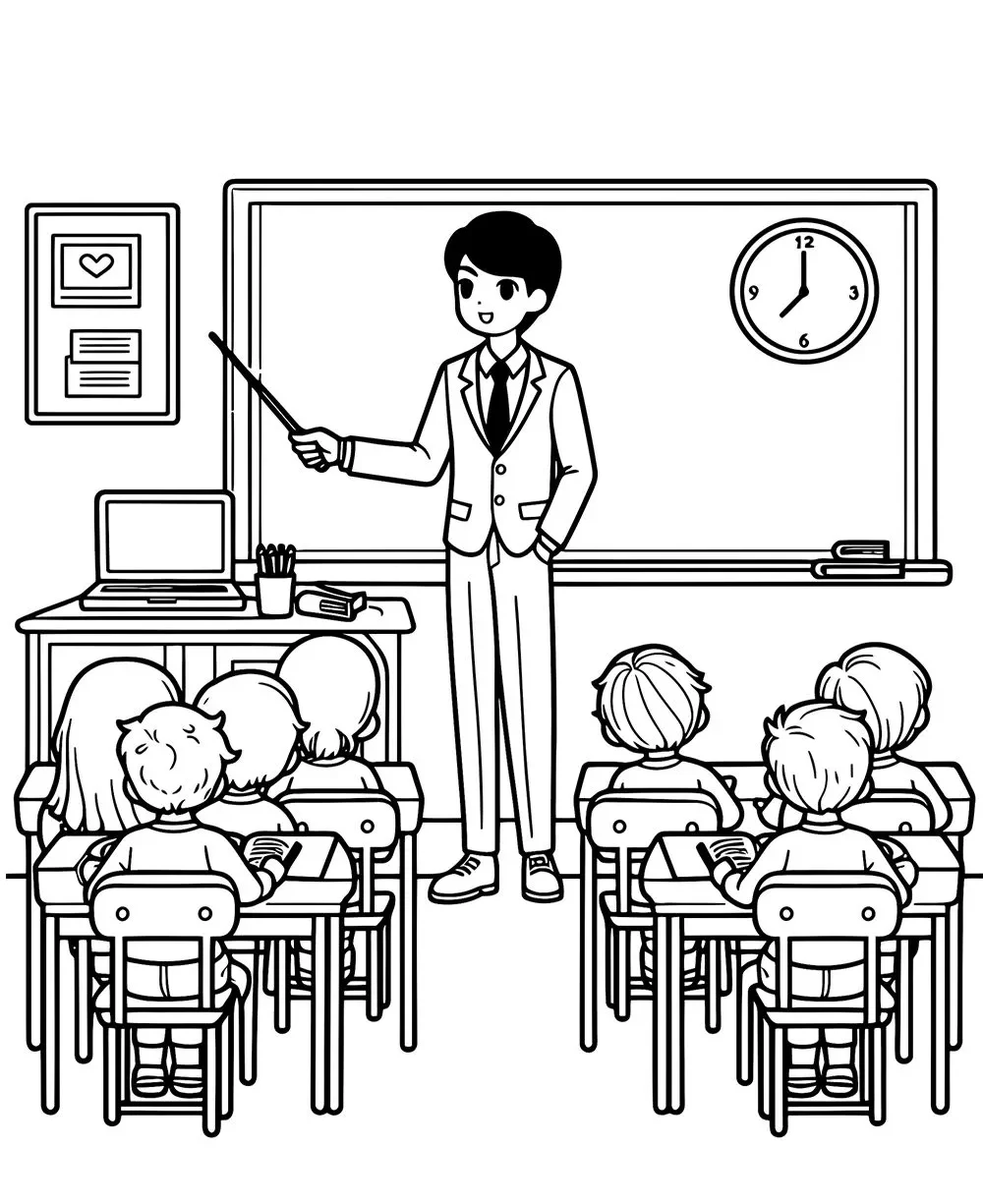 نقاشی روز معلم پسرانه 
