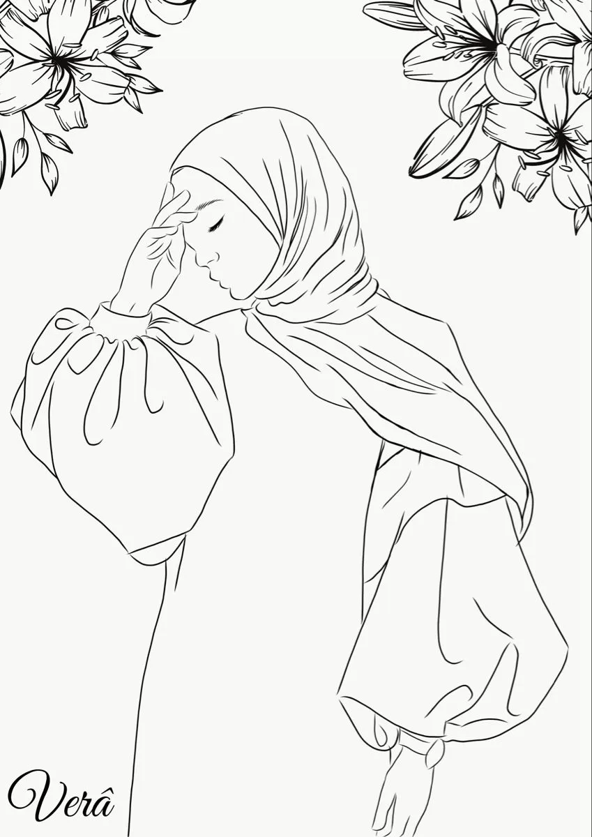 نقاشی روز دختر با حجاب