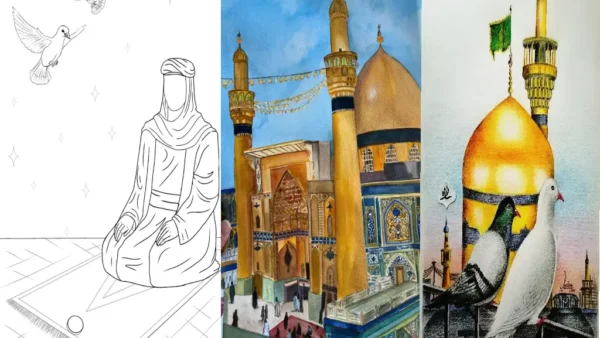 نقاشی امام رضا 50 نقاشی امام رضا (ع) برای رنگ آمیزی کودکان، آسان و سخت 