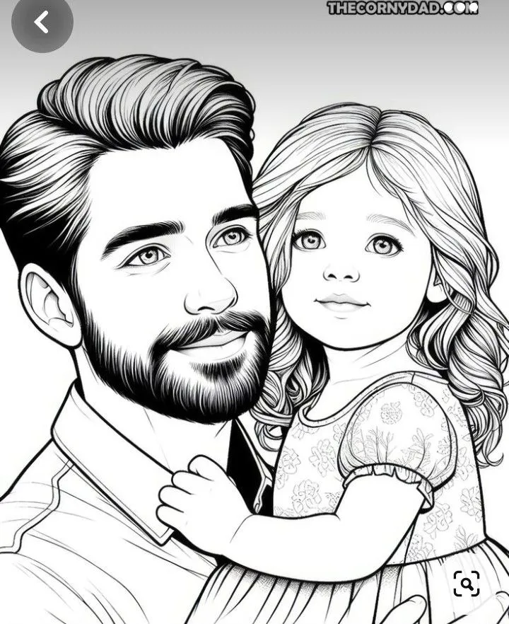 نقاشی پدر و دختر با موضوع روز دختر