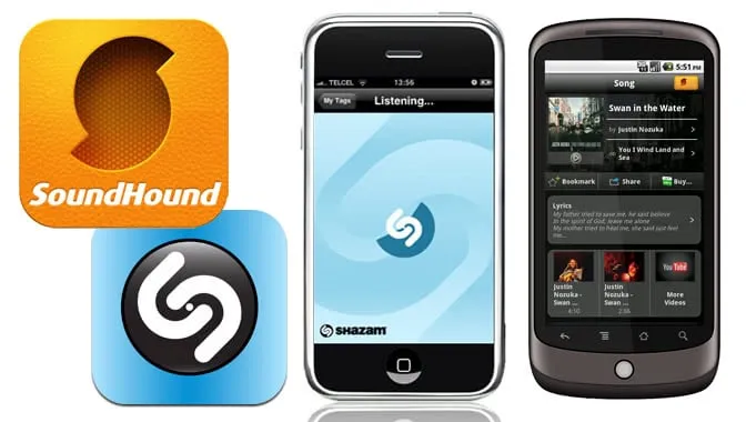 برنامه‌های کشف موسیقی مانند SoundHound یا Shazam
