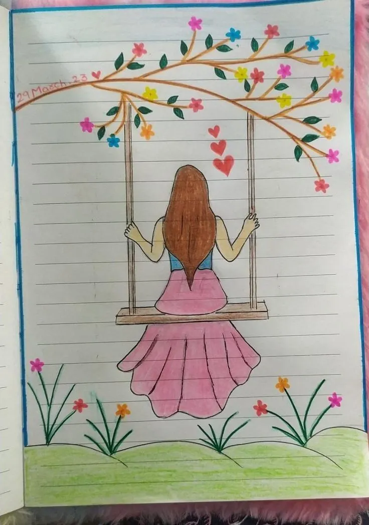 نقاشی دخترانه آسان