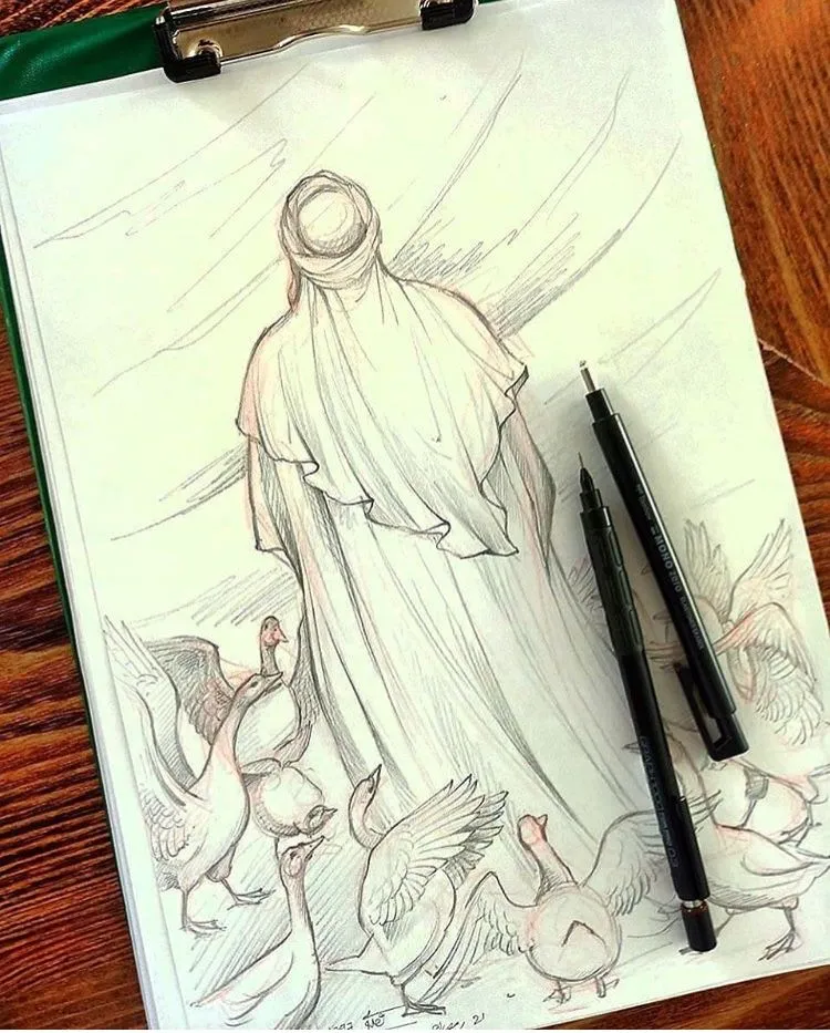 نقاشی عید غدیر کودکانه برای رنگ آمیزی