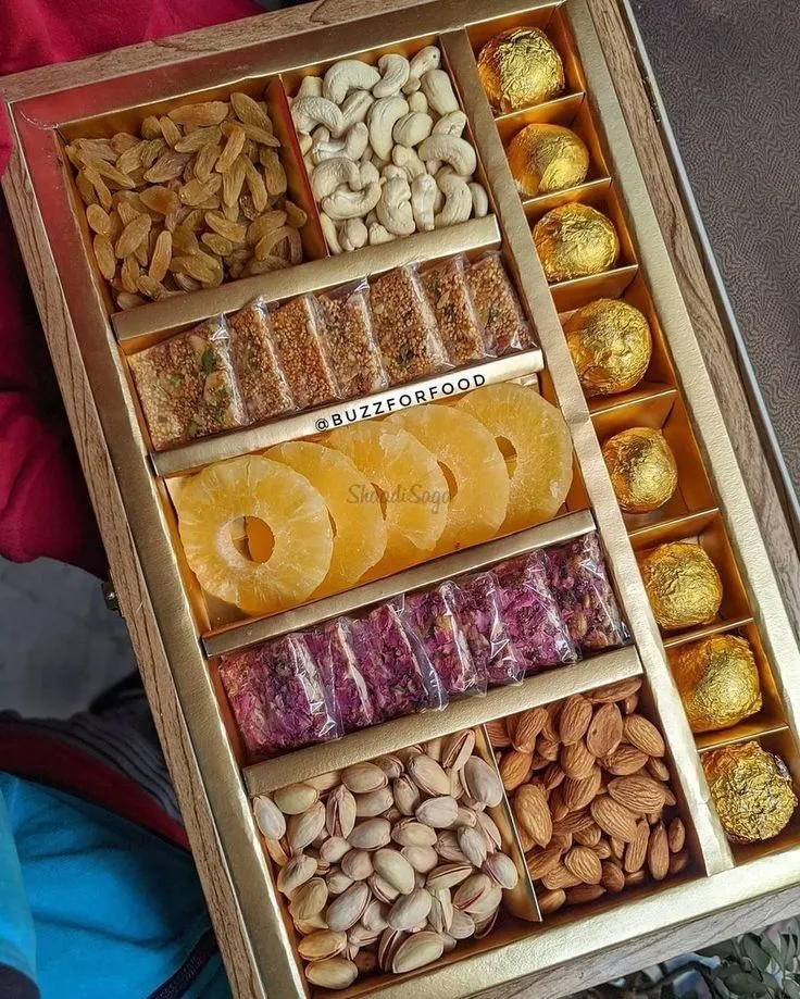 ایده بسته بندی میوه خشک در بسته بندی چوبی
