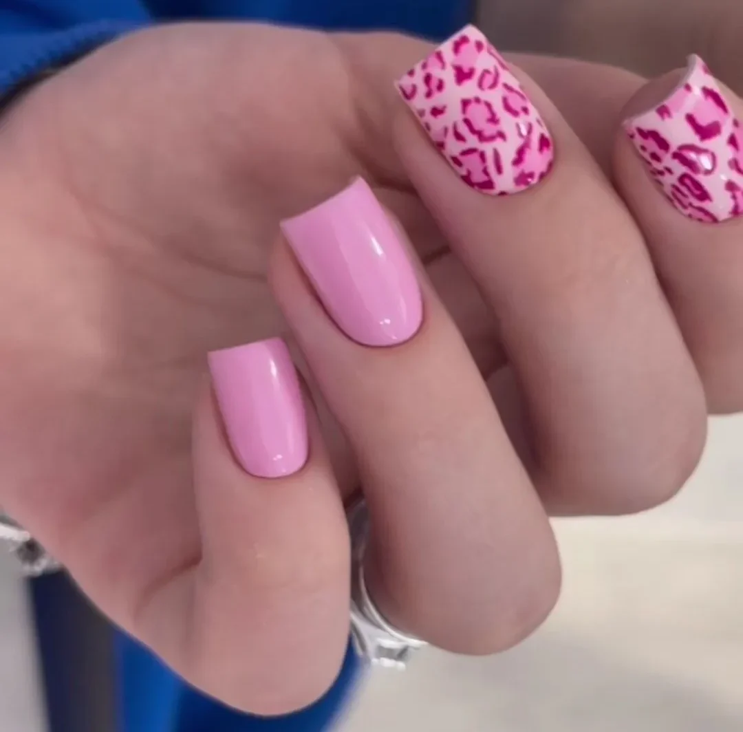 Pastel pink nail design