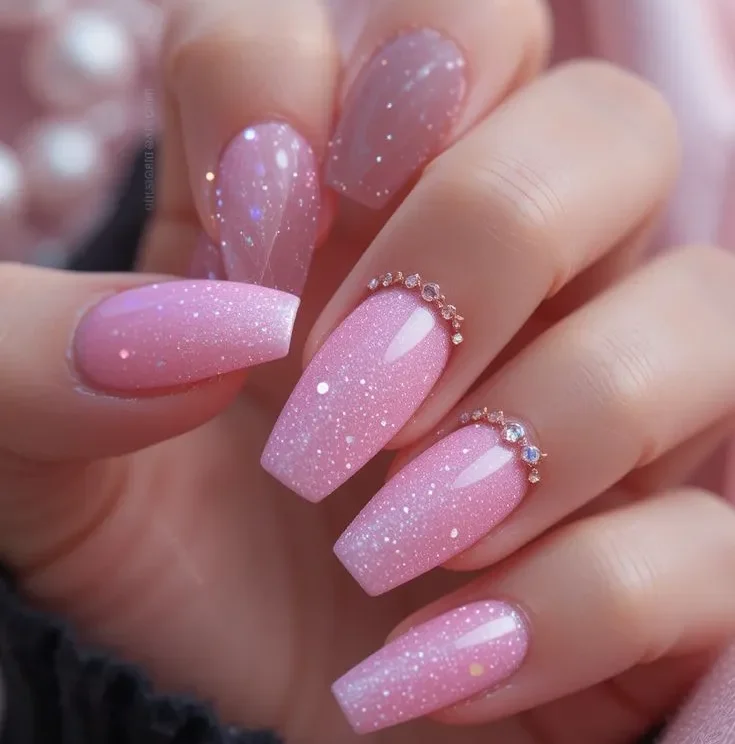 Pink Shine Nail Art