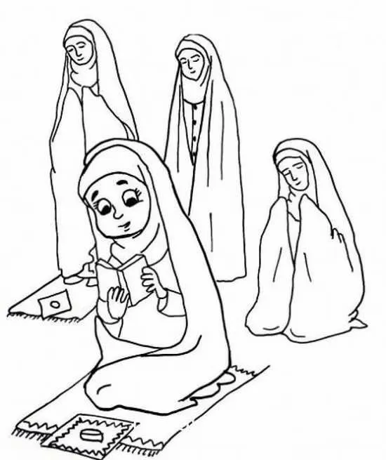 نقاشی نماز جماعت برای مدرسه