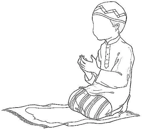 نقاشی نماز پسر ساده