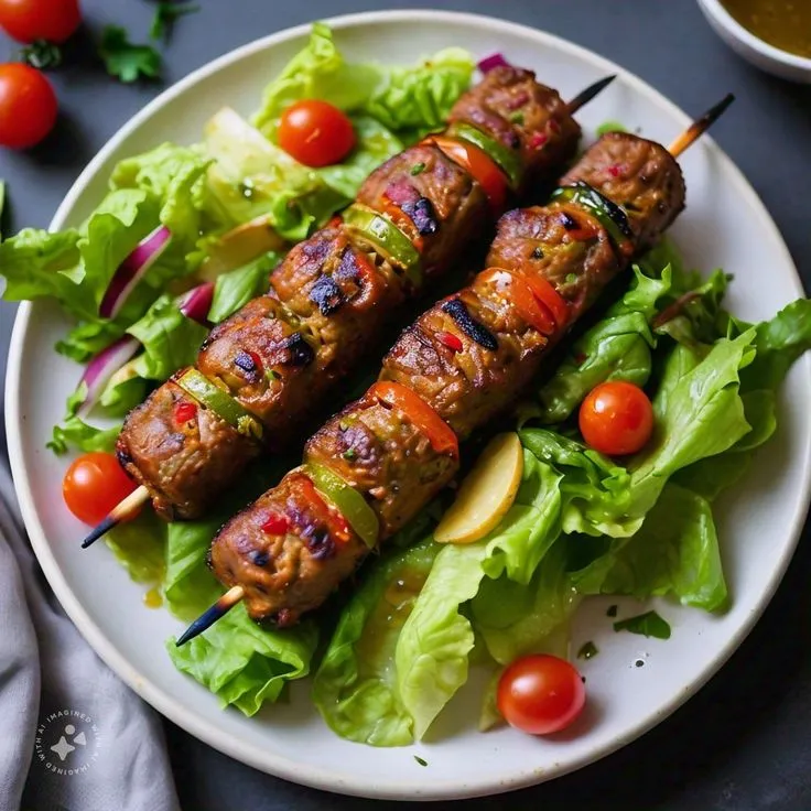 تزیین جوجه کباب با سیخ چوبی و فلزی
