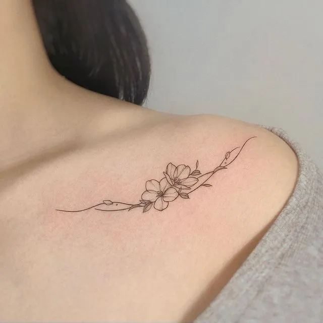 Clavicle tattoo idea for girls