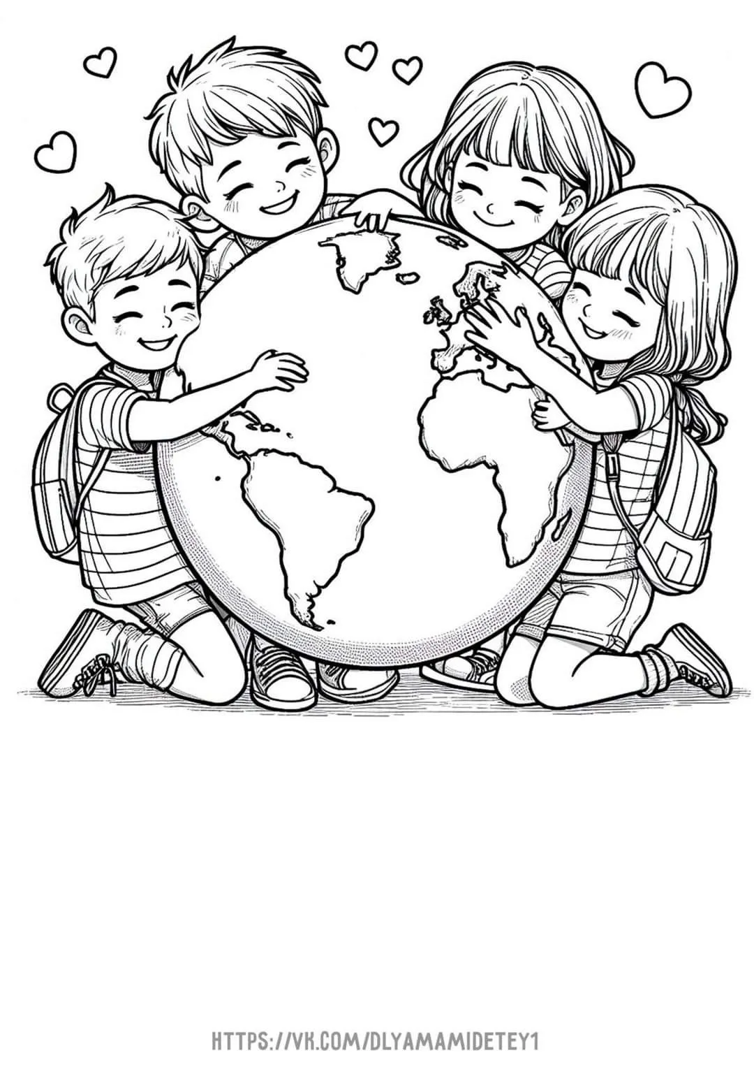 International Children's Day drawing for coloring Pinterest