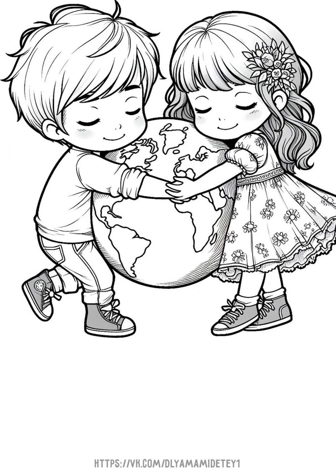 International Children's Day drawing for coloring Pinterest