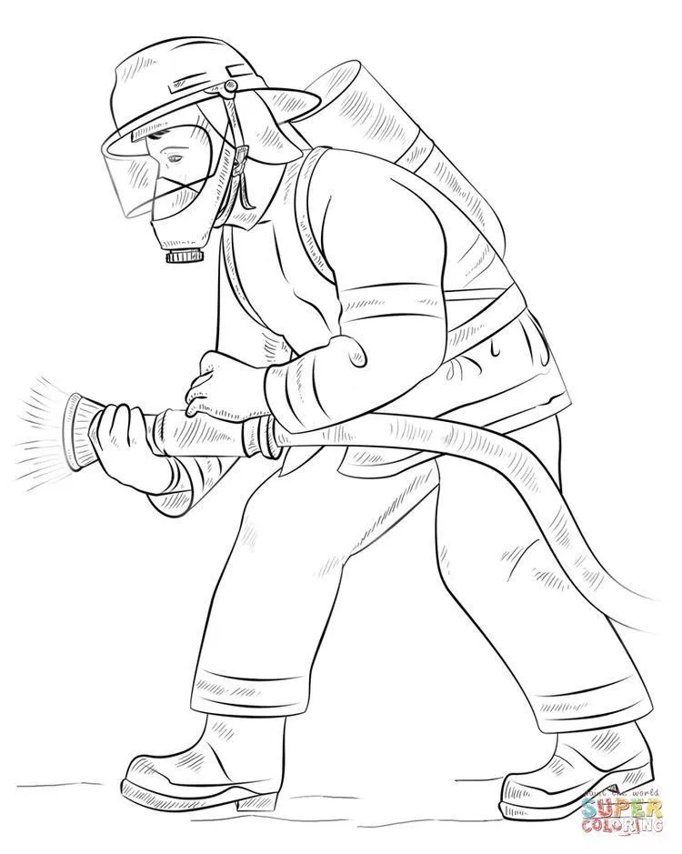 Painting of a firefighter in Pybentrest