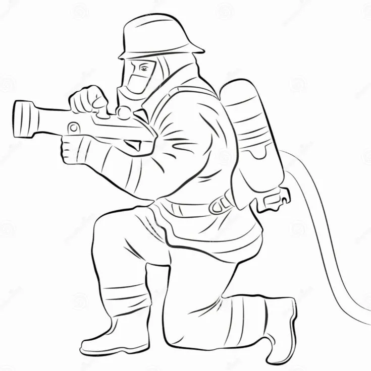 Painting of a firefighter in Pybentrest