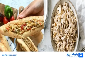 طرز تهیه ساندویچ مرغ ریش ریش شده