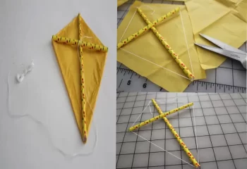 finished paper straw kite 1 آموزش ساخت بادبادک کاغذی مرحله‌ به‌ مرحله (با عکس و توضیح برای کودکان)