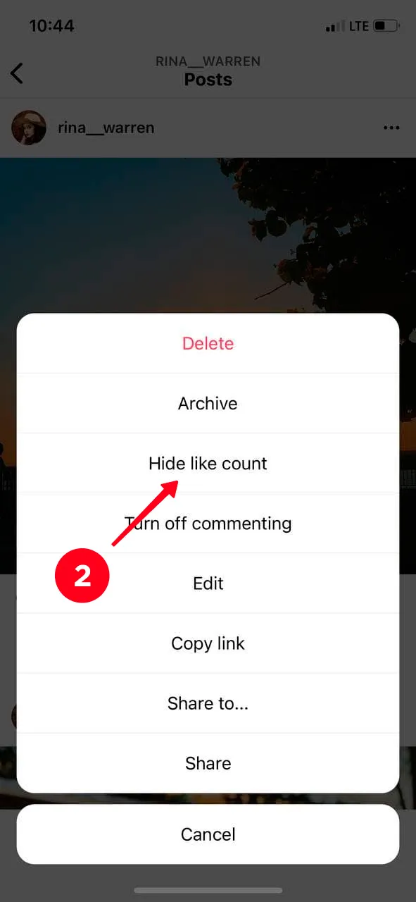 حذف لایک اینستاگرام