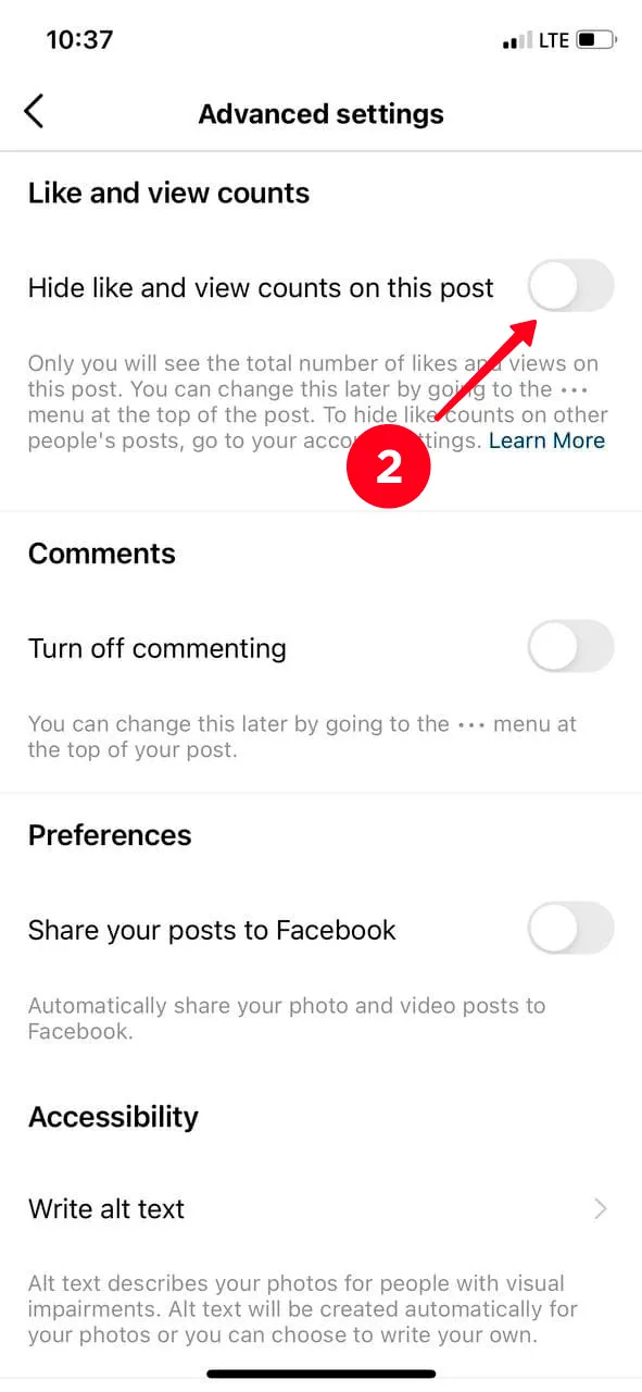 مخفی کردن لایک در اینستا