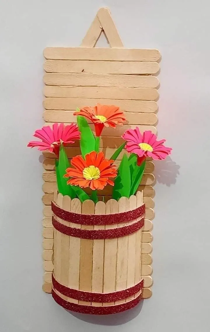 کاردستی با چوب بستنی دخترانه برای مدرسه