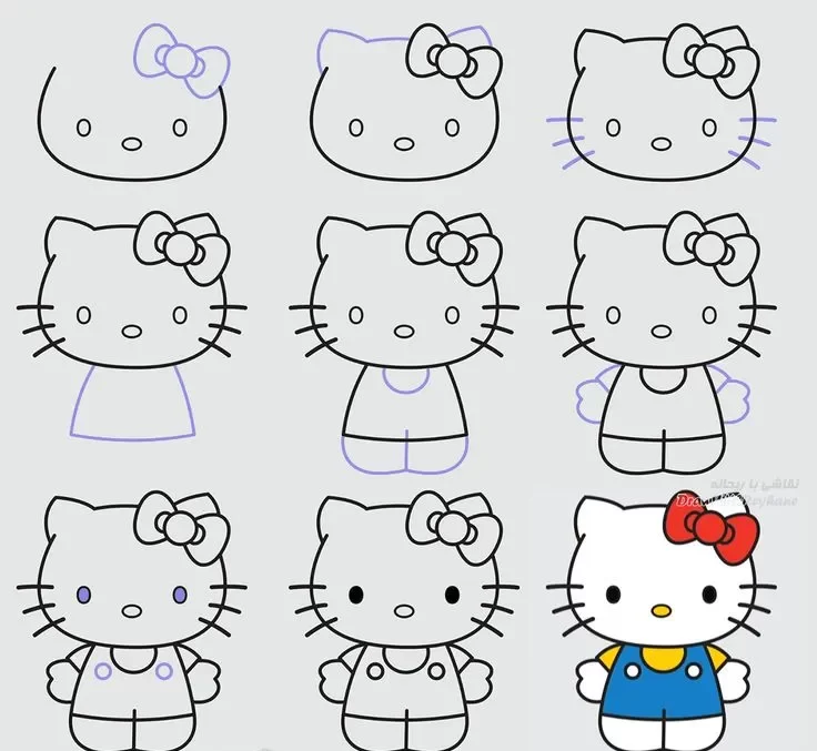 آموزش نقاشی کیتی برای کودکان