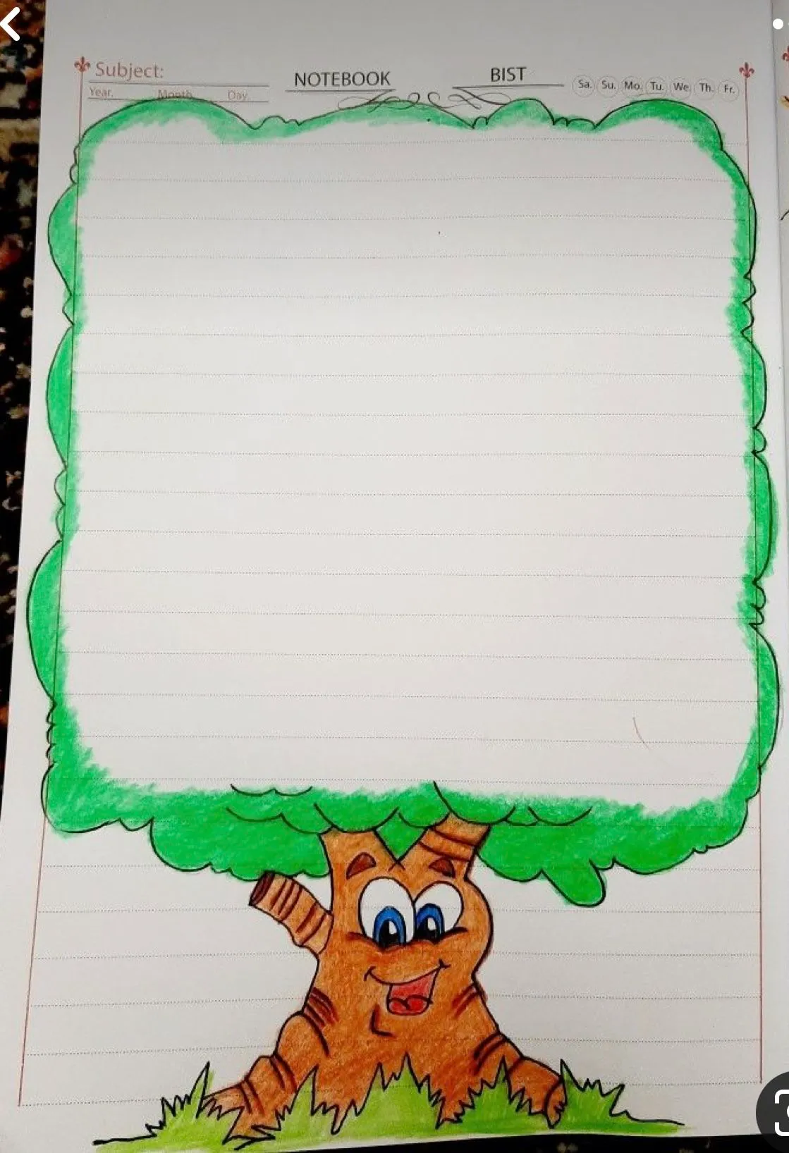 تزیین دفتر املا با نقاشی