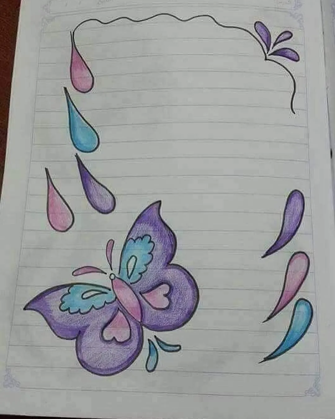 تزیین دفتر املا با نقاشی