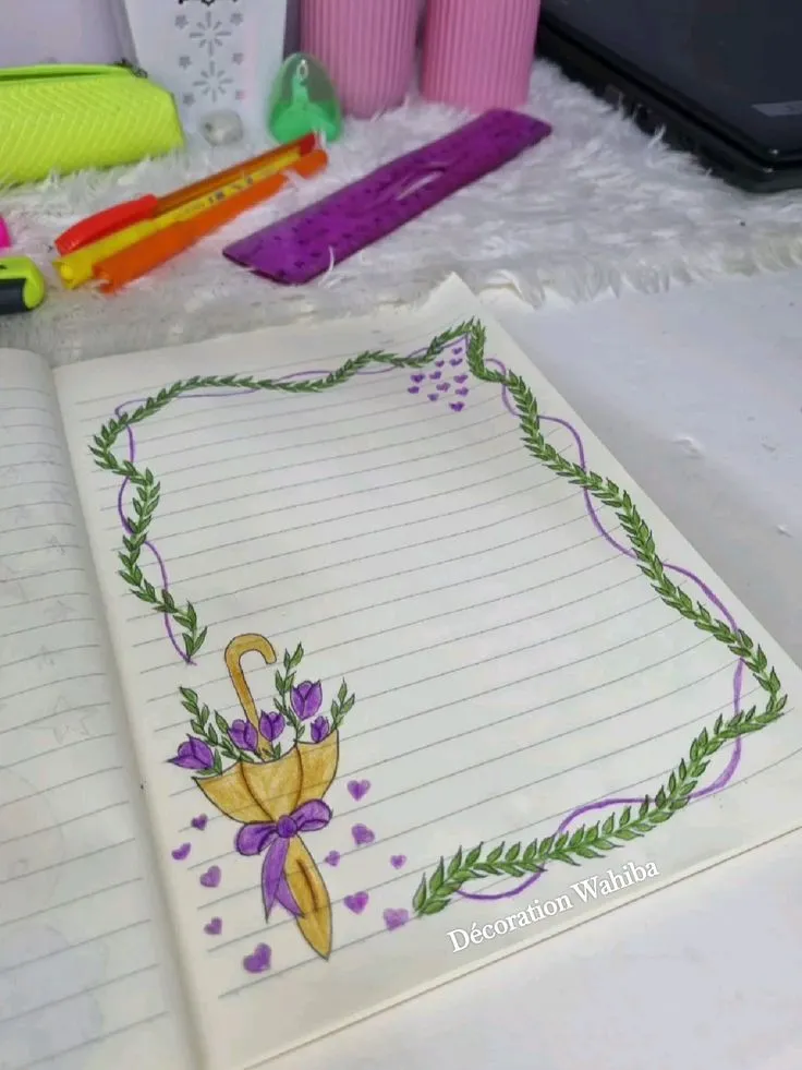 تزیین دفتر املا با نقاشی