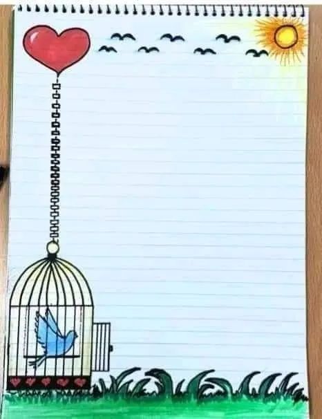 تزیین دفتر املا با نقاشی