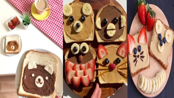 Breakfast chocolate toast decoration idea