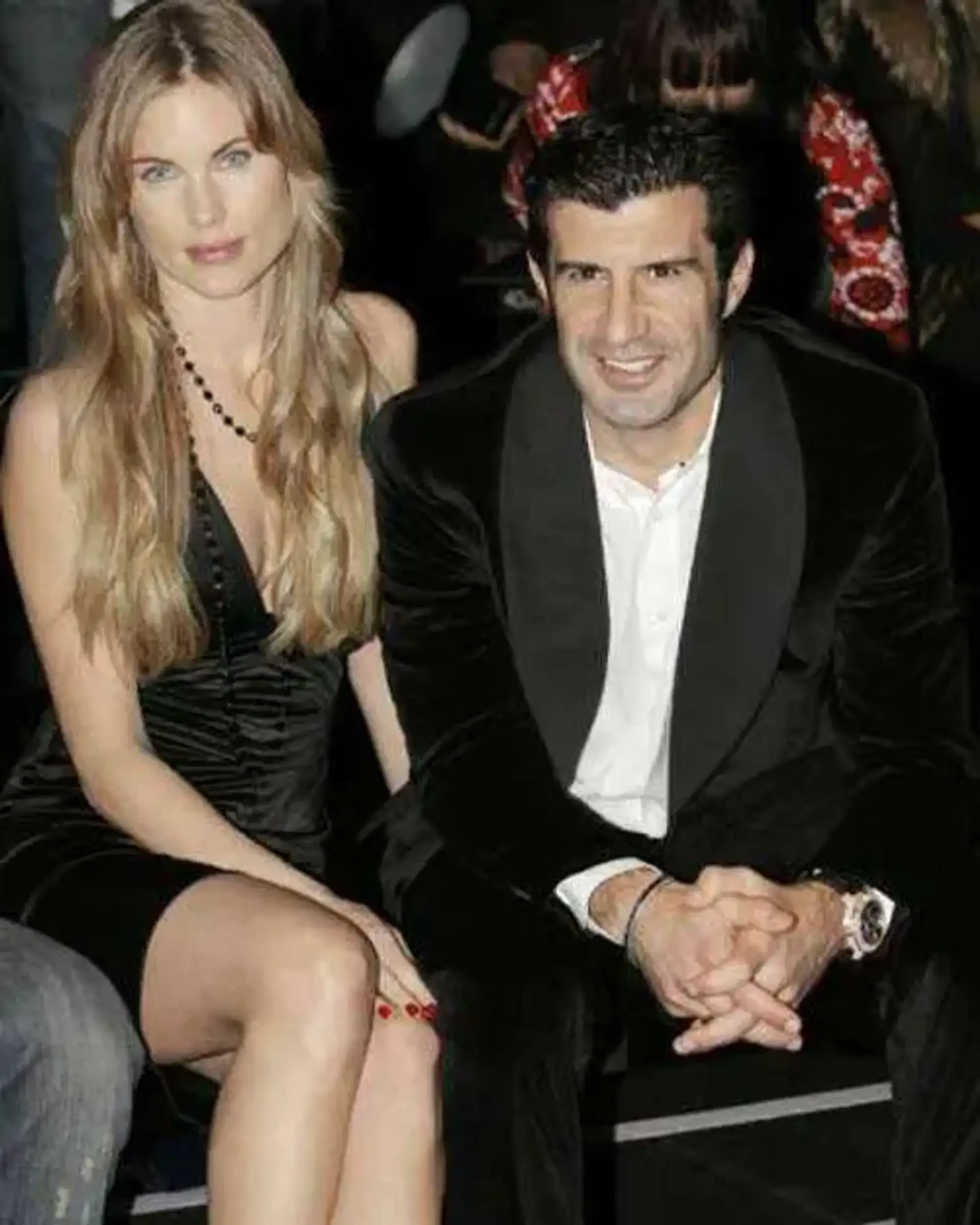 تصویر لوئیس فیگو در کنار همسرش