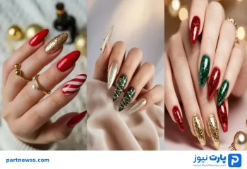 مدل ناخن قرمز و سبز