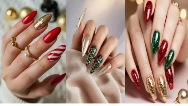 مدل ناخن قرمز و سبز