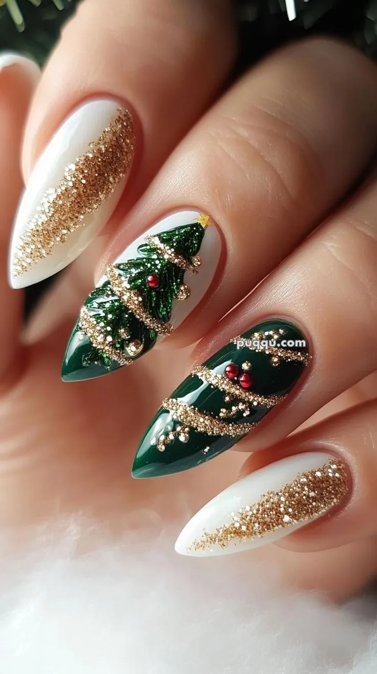 طرح ناخن درخت کریسمس