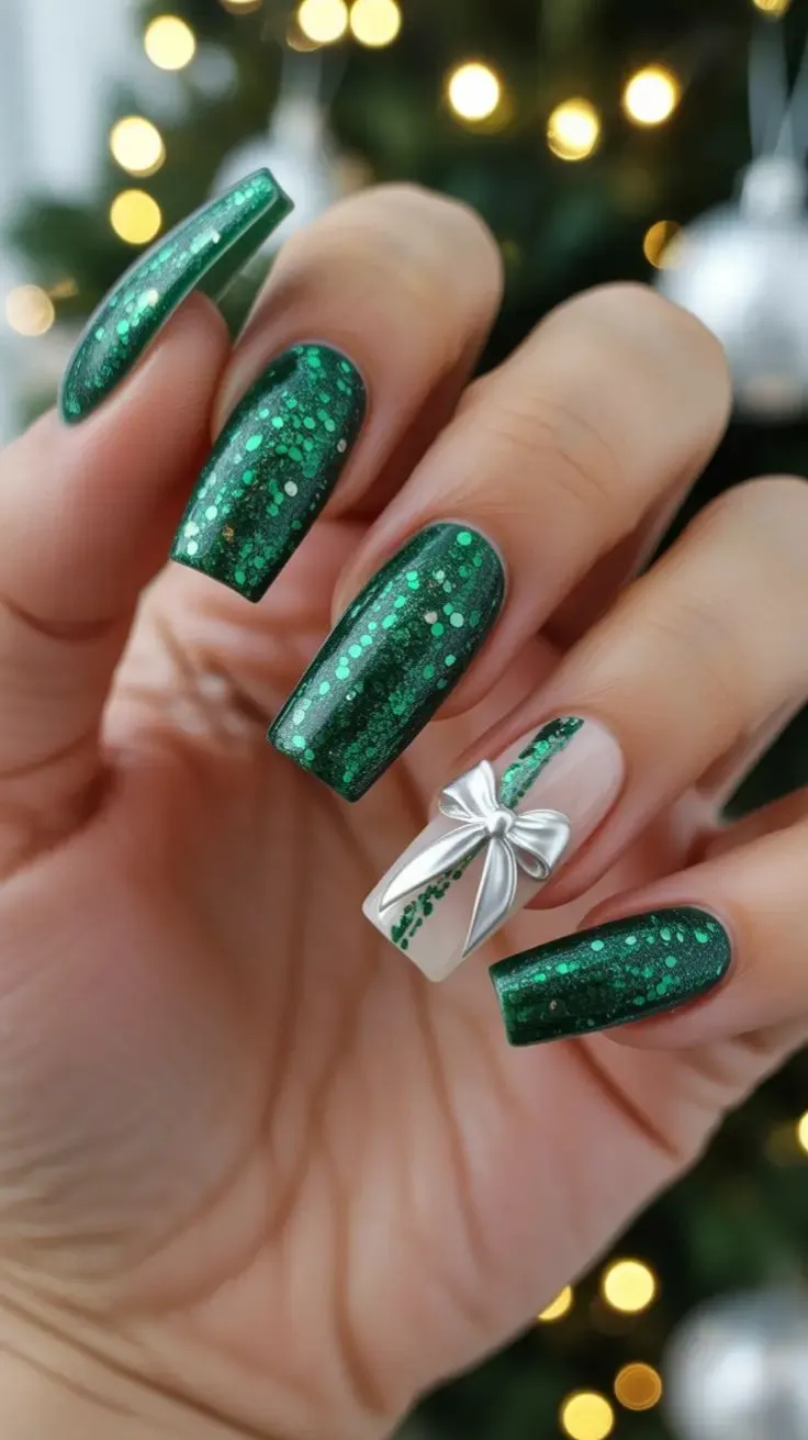 طرح ناخن کریسمس ساده