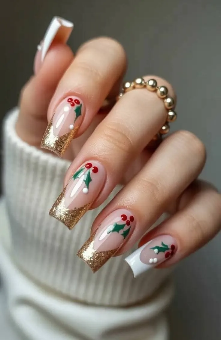 ناخن جذاب دخترانه کریسمسی