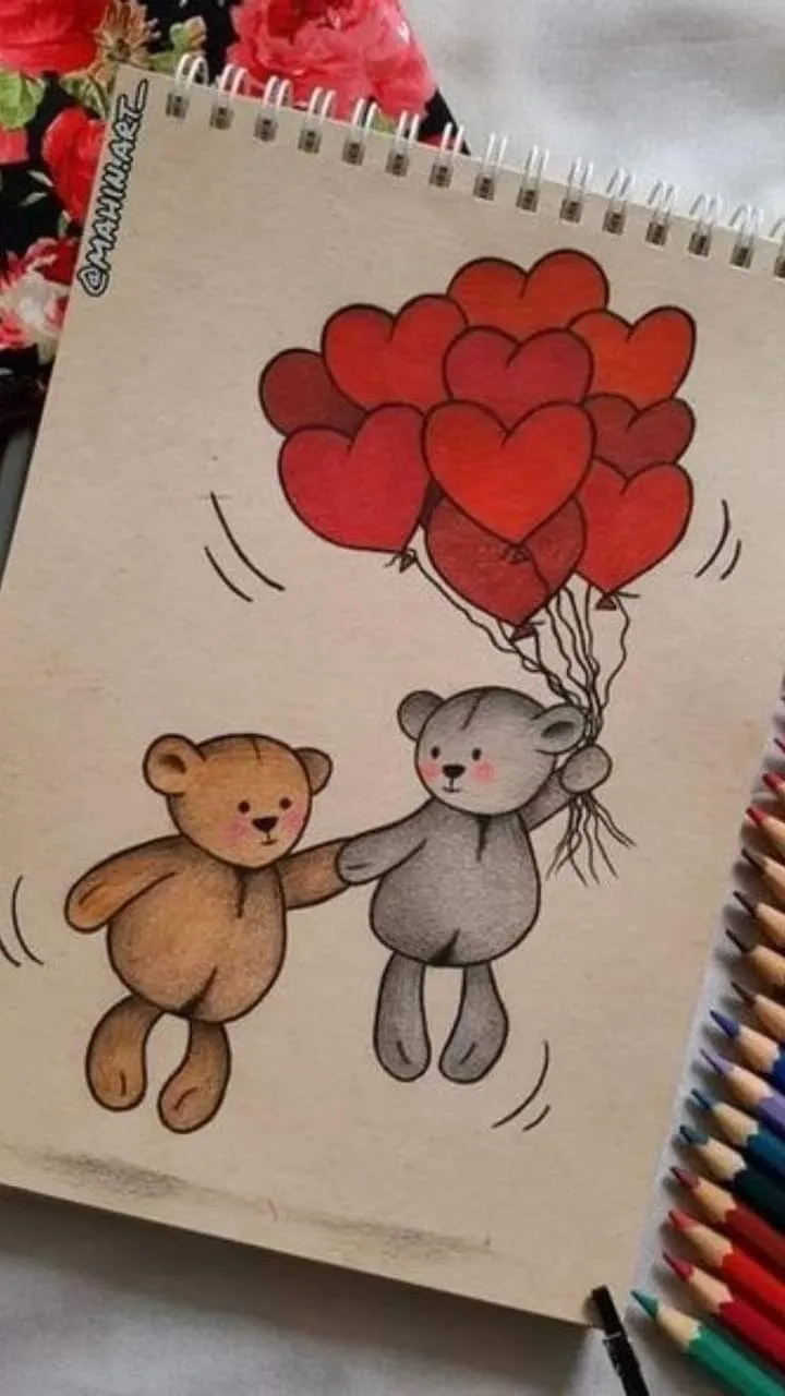 نقاشی برای ولنتاین زیبا