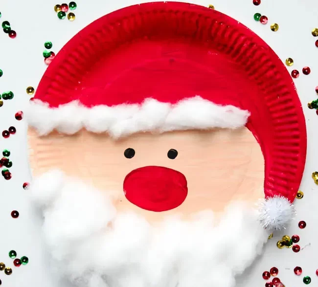 «کاردستی بابا نوئل با بشقاب کاغذی»