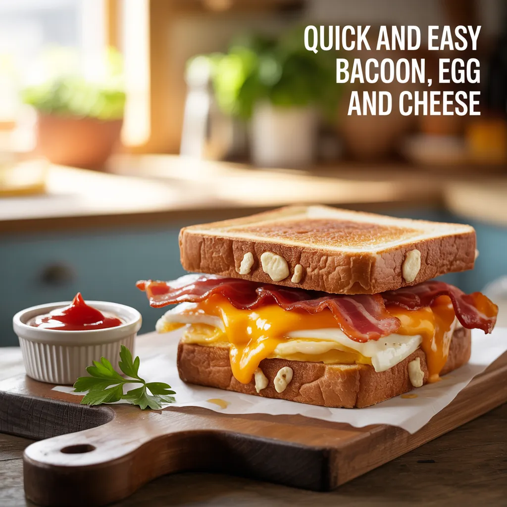 طرز تهیه ساندویچ بیکن، تخم مرغ و پنیر