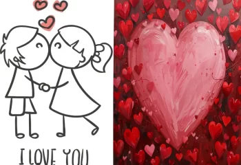 نقاشی ولنتاین عاشقانه